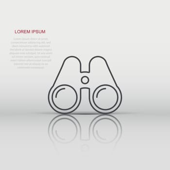Binocular icon in flat style. Search vector illustration on white isolated background. Zoom business concept.