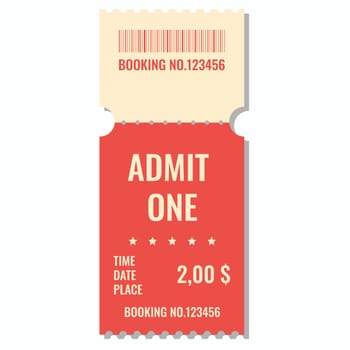 Blank for retro coupon ticket. retro sticker, admit one, vip entry. Vector illustration