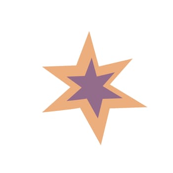 Hand drawn star, clipart vector on white background
