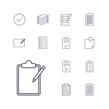 symbol,note,questionnaire,concept,document,icon,sign,isolated,office,clipboard,glued,white,paper,web,flat,and,design,pen,checkmark,checkbox,vector,notebook,set,agreement,test,business,checklist,check,tick,list,form,background,illustration,choice,board,mark