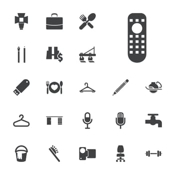 symbol,icon,sign,isolated,box,plate,office,barbell,remote,dollar,hair,and,design,tractor,pen,spoon,vector,camera,microphone,hanger,case,soft,brush,tap,set,chair,binoculars,electric,saw,equipment,control,pencil,bucket,with,fork,desk,illustration,drive,flash