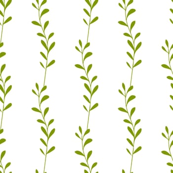 Summer abstract seamless pattern of marine plants. Algae Green. Marine theme. Print design, wallpaper, packaging. Vector flat illustration.