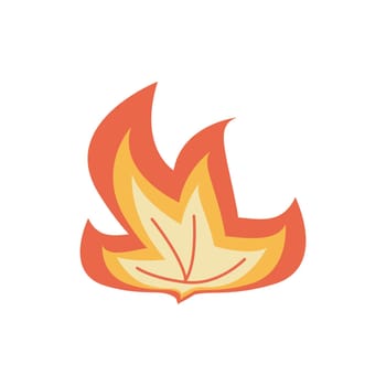 Hand drawn bonfire, Flammable vector element, fire clipart on white background