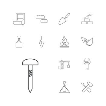 symbol,no,steel,repair,concept,icon,sign,isolated,instrument,industry,building,hook,design,fire,construction,block,vector,brick,cargo,worker,plan,hardware,crane,trowel,set,shape,nail,work,metal,equipment,screwdriver,engineering,tool,wrench,with,industrial,build,background,silhouette,illustration,wall,object