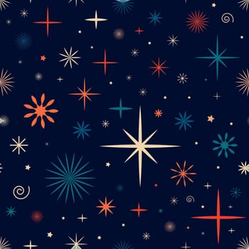 Blue pattern with stars. Festive Christmas background
