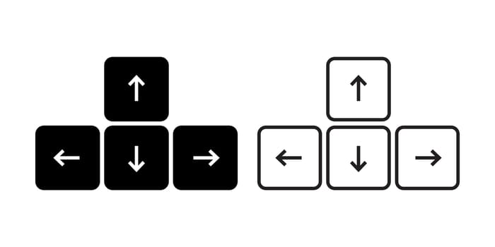 Keyboards arrow buttons icon set