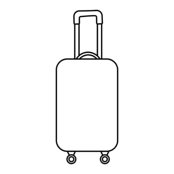 suitcase line doodle doll travel accessory icon element vector illustration