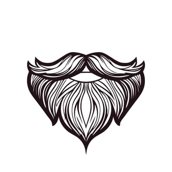 Beard and mustache. Hand drawn male beard and mustache. Vector illustration.