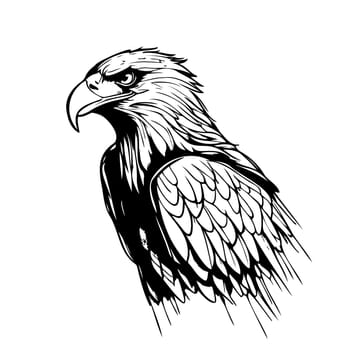 Hand drawn sketch of an eagle. Vector illustration drawn by hand.