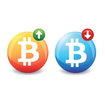 Bitcoin exchange rate sign vector