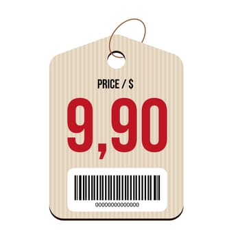 Price tag with barcode vector