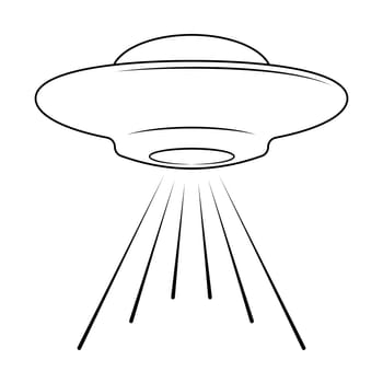 Alien flying saucer ufo rays ufo icon warning alien invasion