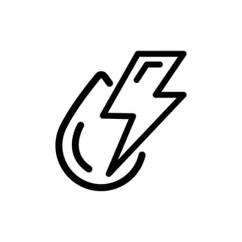 Hydro power icon logo vector illustration. Lightning with water drop symbol template for graphic and web design collection