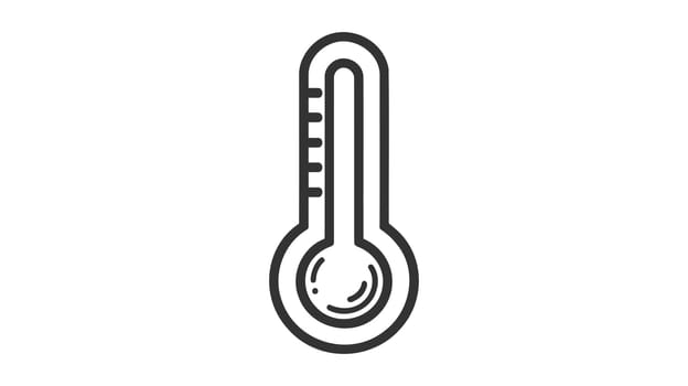 A black vector icon of thermometer isolated on white background.