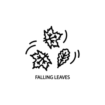 Simple illustration of three falling leaves isolated on white