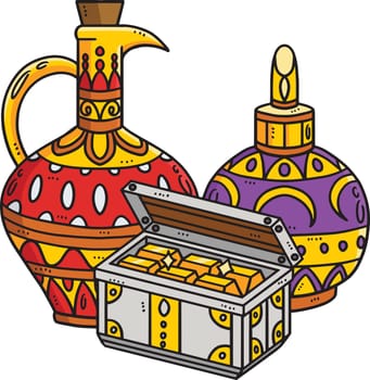 This cartoon clipart shows a Christian Gifts of the Magi illustration.