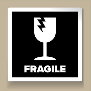 Fragile Packaging Label or sticker vector