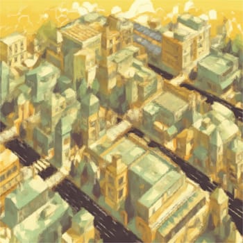 Abstract image of a new bright metropolis city. Vector illustration