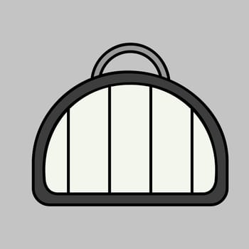 Pet carrier vector isolated grayscale icon. Pet animal sign. Graph symbol for pet and veterinary web site and apps design, logo, app, UI