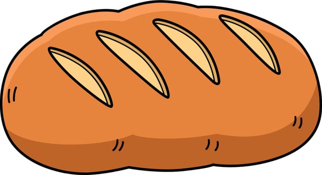This cartoon clipart shows a Bread illustration.