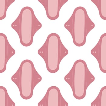 woman menstrual pad reusable recyclable zero wast pattern textile background vector illustration