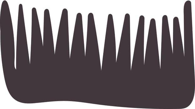 Beauty service plastic black comb. Classic hair comb. Beauty care item in spa salon. Vector isolated on white background