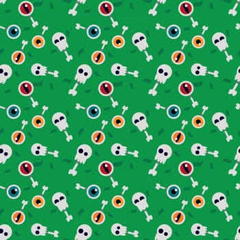 pattern for halloween candy, gift wrapping paper, eyes, skull, bone