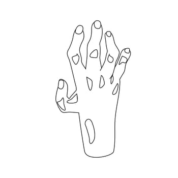 Zombie hands , line style, on a white background. 