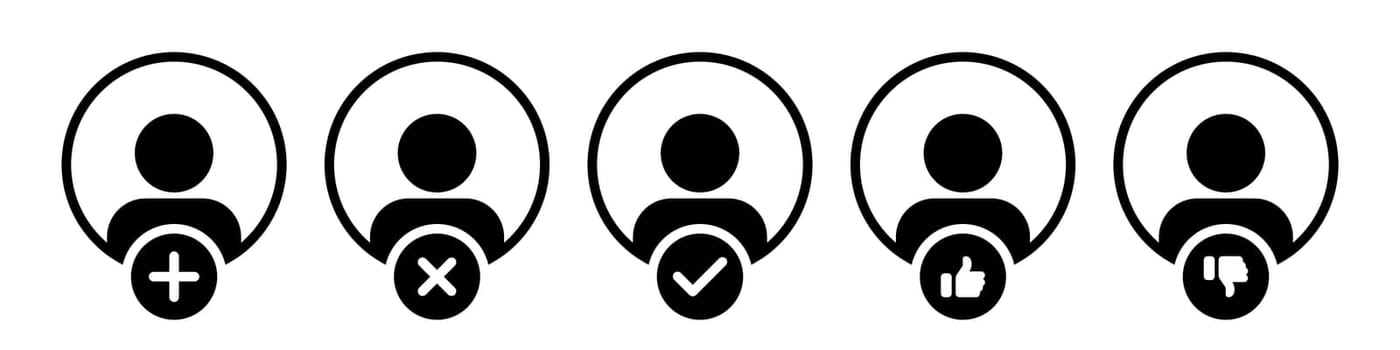 User icon symbol set simple design
