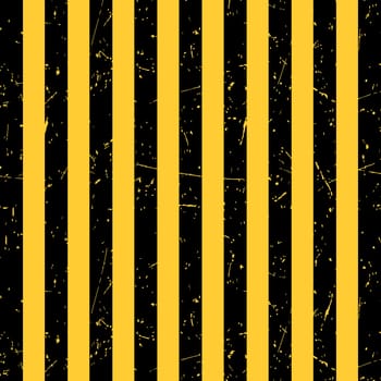 Black and yellow background with scuffs. Striped background with grunge texture. Vector illustration.