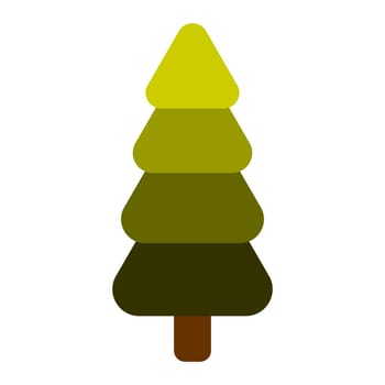 A simple flat image of a Christmas tree. Vector illustration