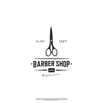 barbershop logo design emblem label, good for your barbershop business