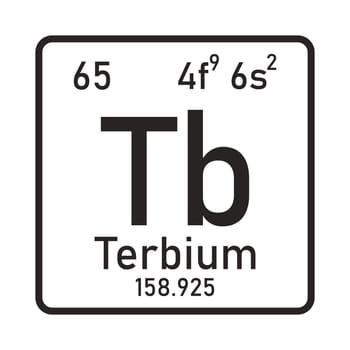 Terbium element icon vector illustration symbol design