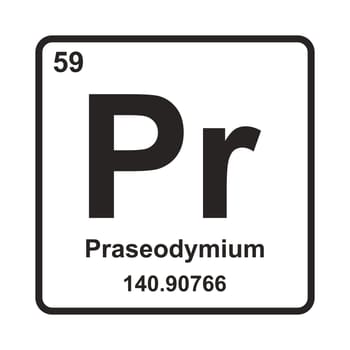 Praseodymium element icon vector illustration symbol design