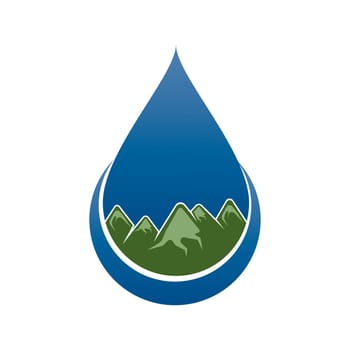 water drops and mountains logo,vector illustration template design