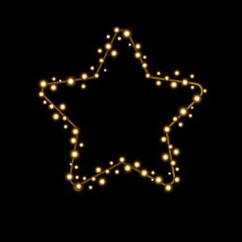Star shape with lights. Christmas decoration. Vector design.
