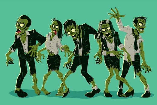 Concept cartoon illustration for a zombie company.