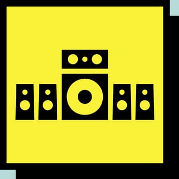 5.1 surround sound system vector isolated neo-brutalism icon. Graph symbol for music and sound web site and apps design, logo, app, UI