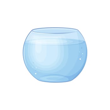 Aquarium. A round aquarium with water. An empty fish tank. Vector illustration isolated on a white background.