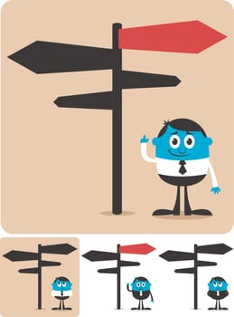 Conceptual illustration for choice and directions. It is in 4 different versions.