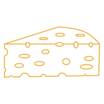 Cartoon outlines piece cheese for mousetrap cheese bait for mice