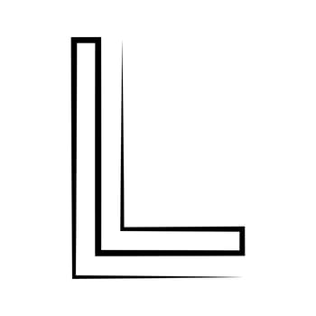 L logo studio, letter l one line icon logotype font
