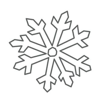 hand drawn snowflake icon with cut out edges paper clipping effect. Vector illustration on white background.