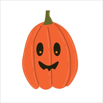halloween pumkin with cute creepy face. Vector illustration