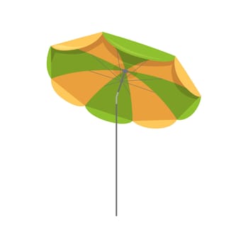 Sea holiday umbrella. Beach sunbathing tools, sea umbrella instrument cartoon vector illustration