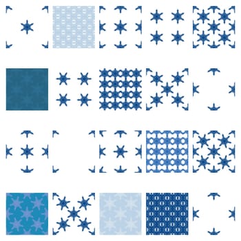 Snowflake Seamless simple textures set. Christmas endless backgrounds collection for your festive artistic design. EPS10 vector.
