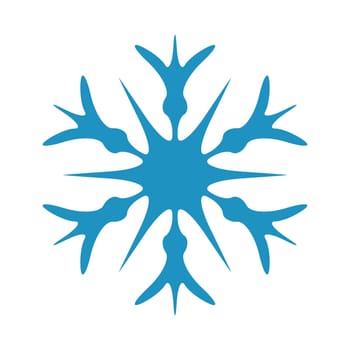Simple Snowflake isolated element for your design. Christmas festive template. EPS10 vector.