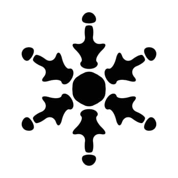 Simple Snowflake isolated element for your design. Single festive christmas template. Icon, logo or symbol. EPS10 vector.
