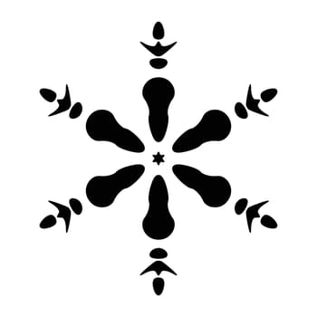 Simple Snowflake isolated element for your design. Single festive christmas template. Icon, logo or symbol. EPS10 vector.