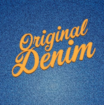 Original blue denim fabric sign vector